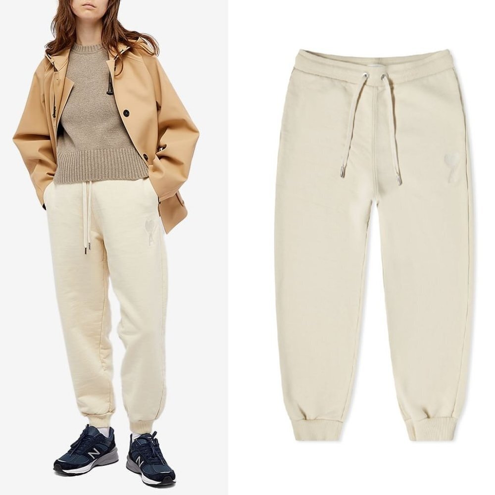 Ami Paris Big ADC Sweatpant Joggers Beige Medium NWT